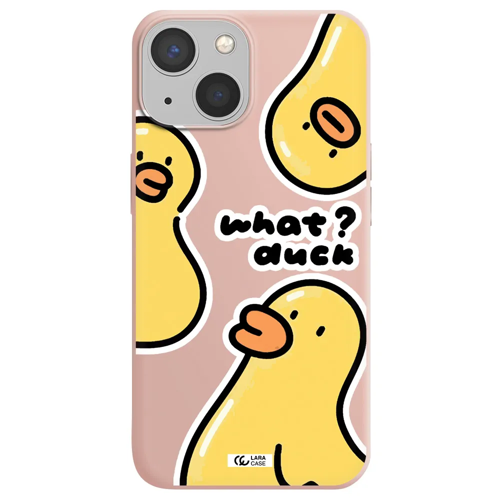a group of yellow ducks Apple iPhone 13 mini Silicone pastel pink Case
