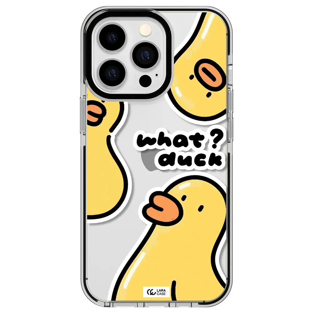 a group of yellow ducks Apple iPhone 13 Pro impact black border Case