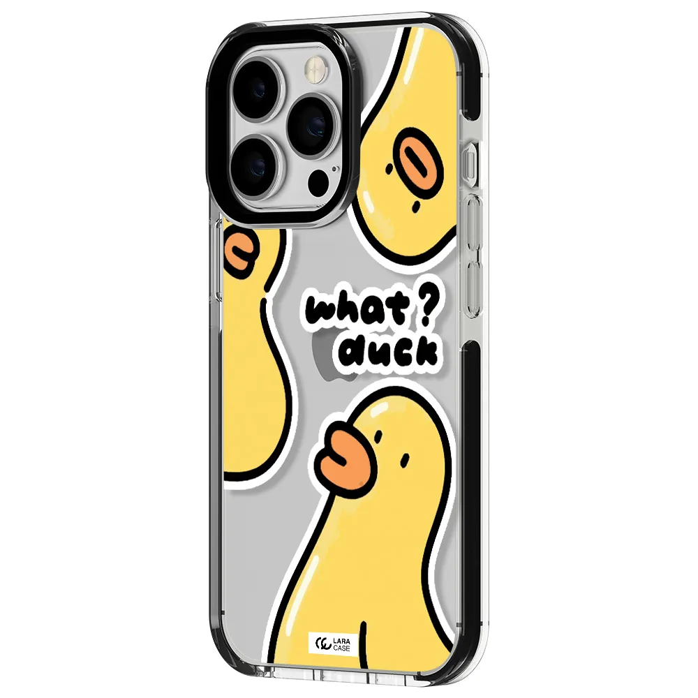 a group of yellow ducks Apple iPhone 13 Pro impact black border Case