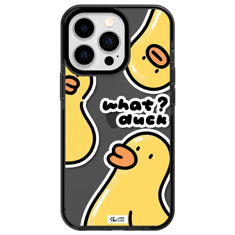 a group of yellow ducks Apple iPhone 13 Pro impact Smoke Black Case
