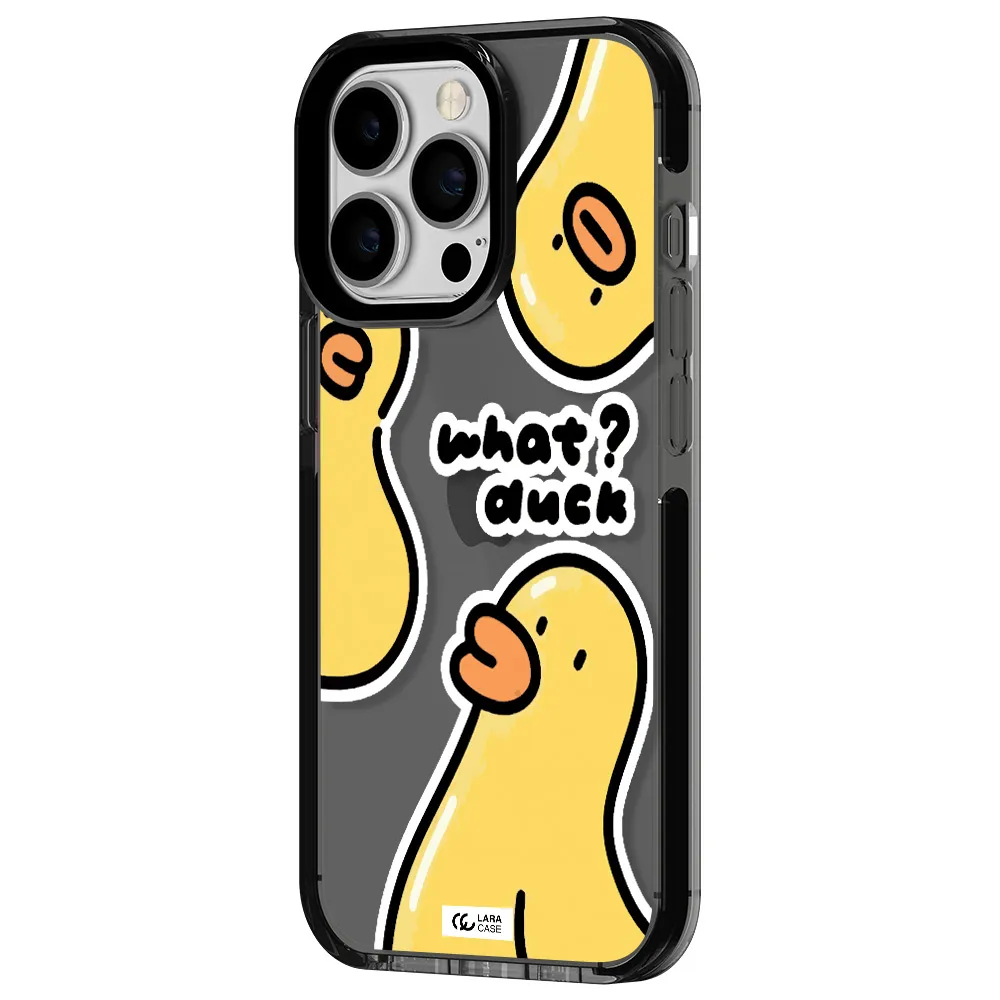 a group of yellow ducks Apple iPhone 13 Pro impact Smoke Black Case