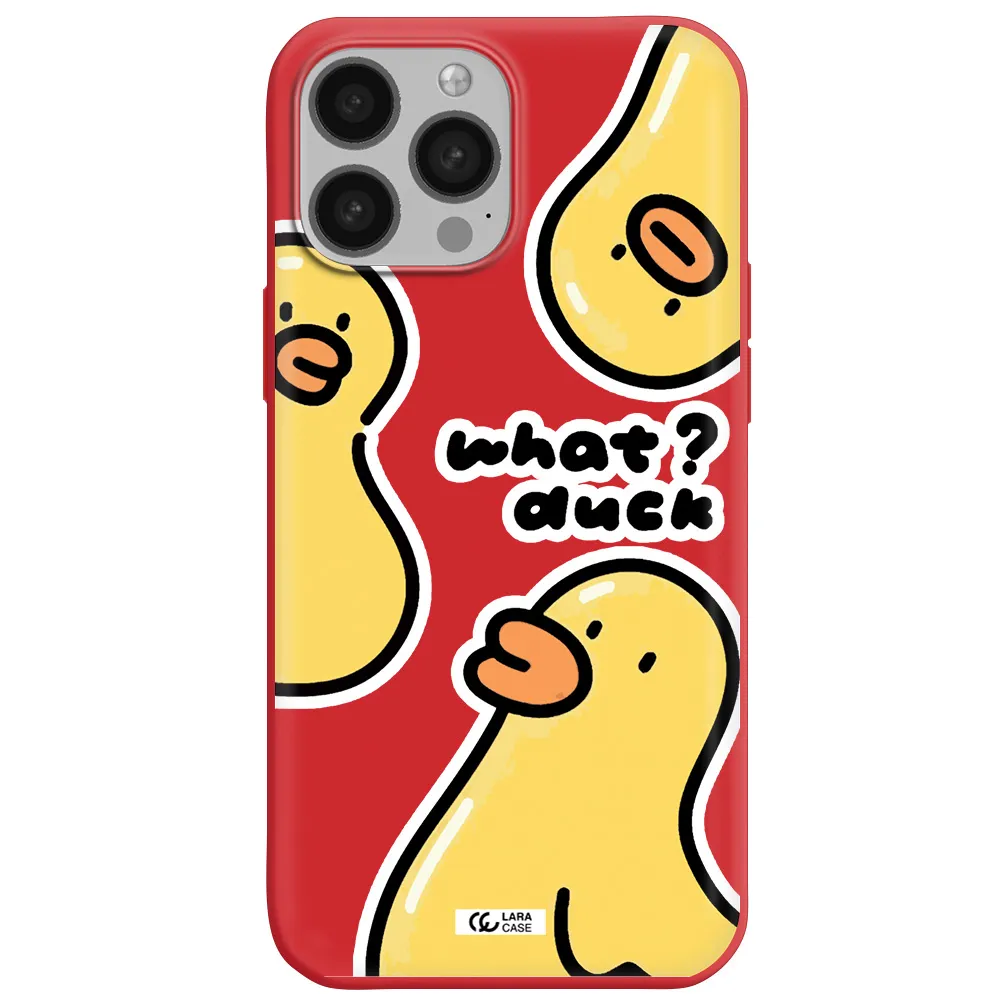 a group of yellow ducks Apple iPhone 13 Pro Max Silicone Imperial Red Case