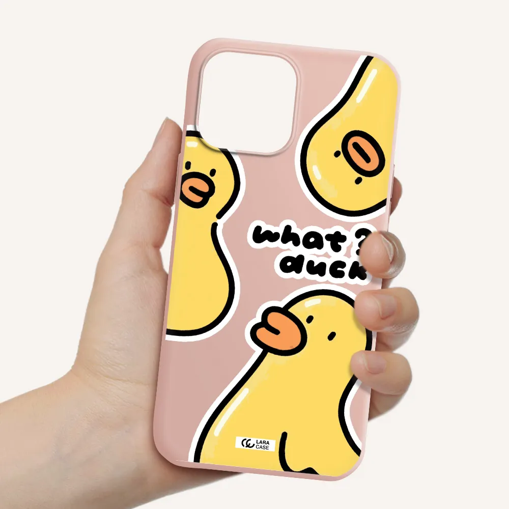 a group of yellow ducks Apple iPhone 13 Pro Max Silicone pastel pink Case