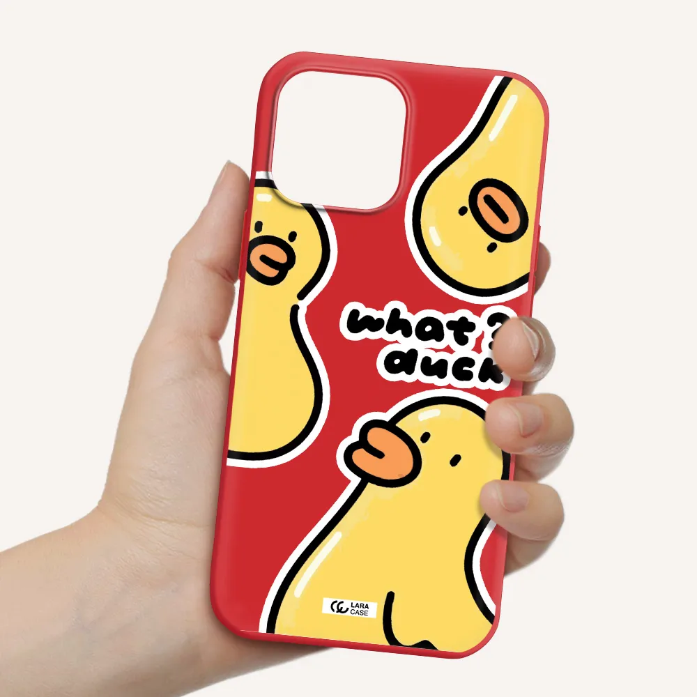 a group of yellow ducks Apple iPhone 13 Pro Silicone Imperial Red Case