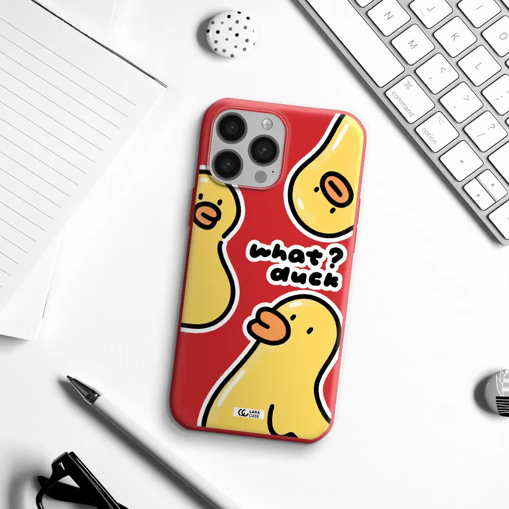 a group of yellow ducks Apple iPhone 13 Pro Silicone Imperial Red Case