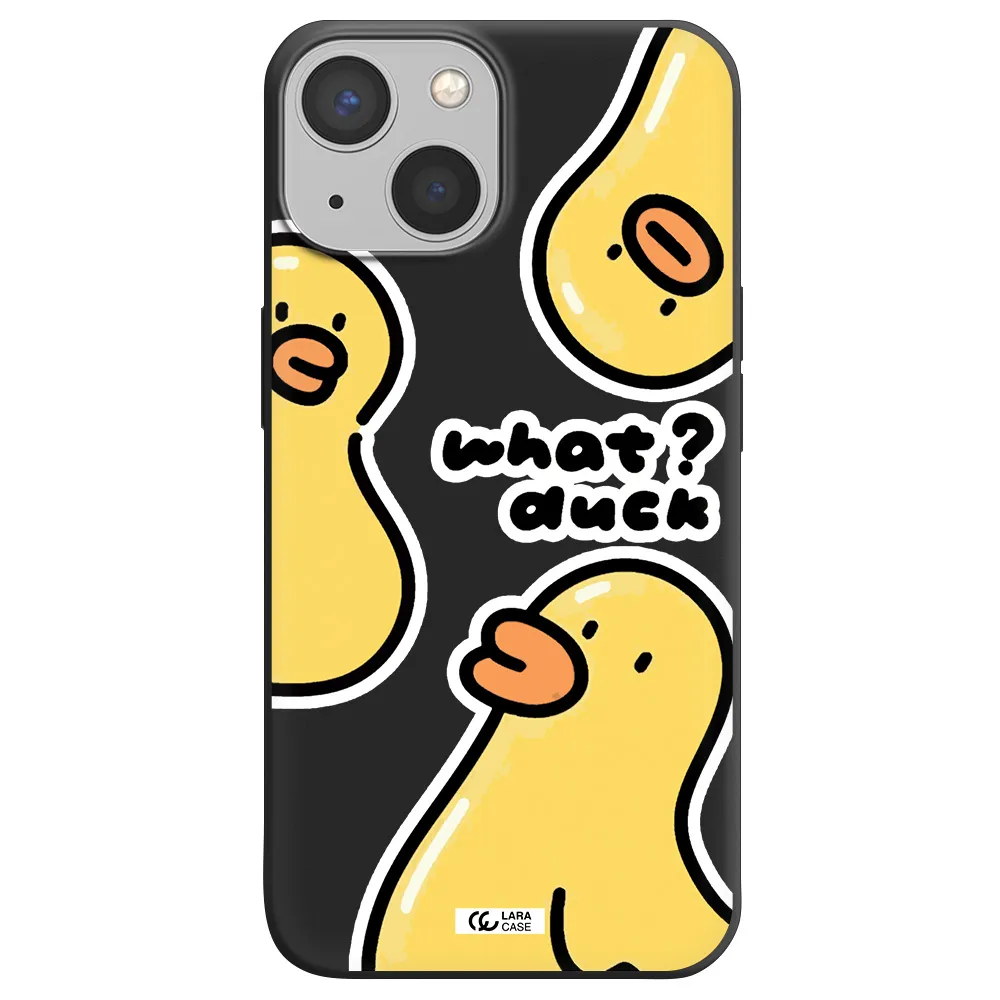 a group of yellow ducks Apple iPhone 13 Silicone black Case
