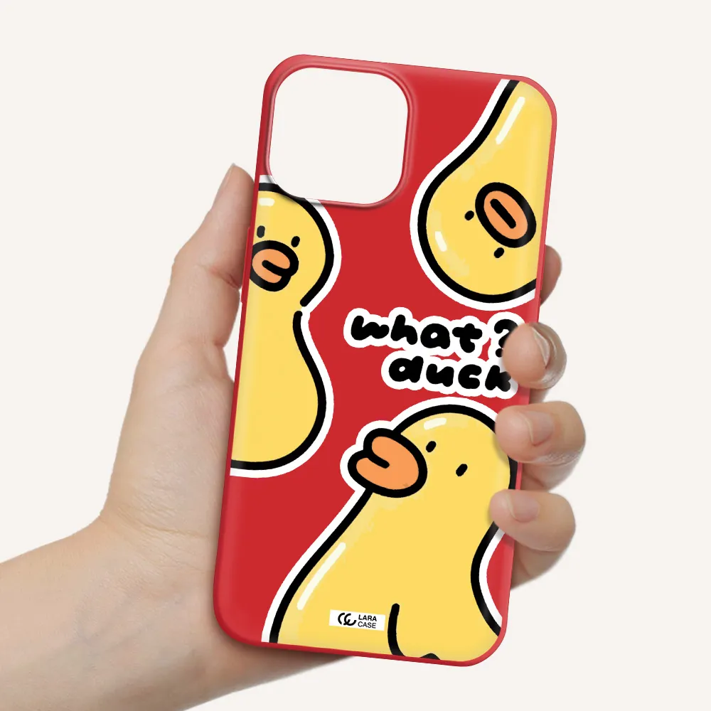 a group of yellow ducks Apple iPhone 13 Silicone Imperial Red Case