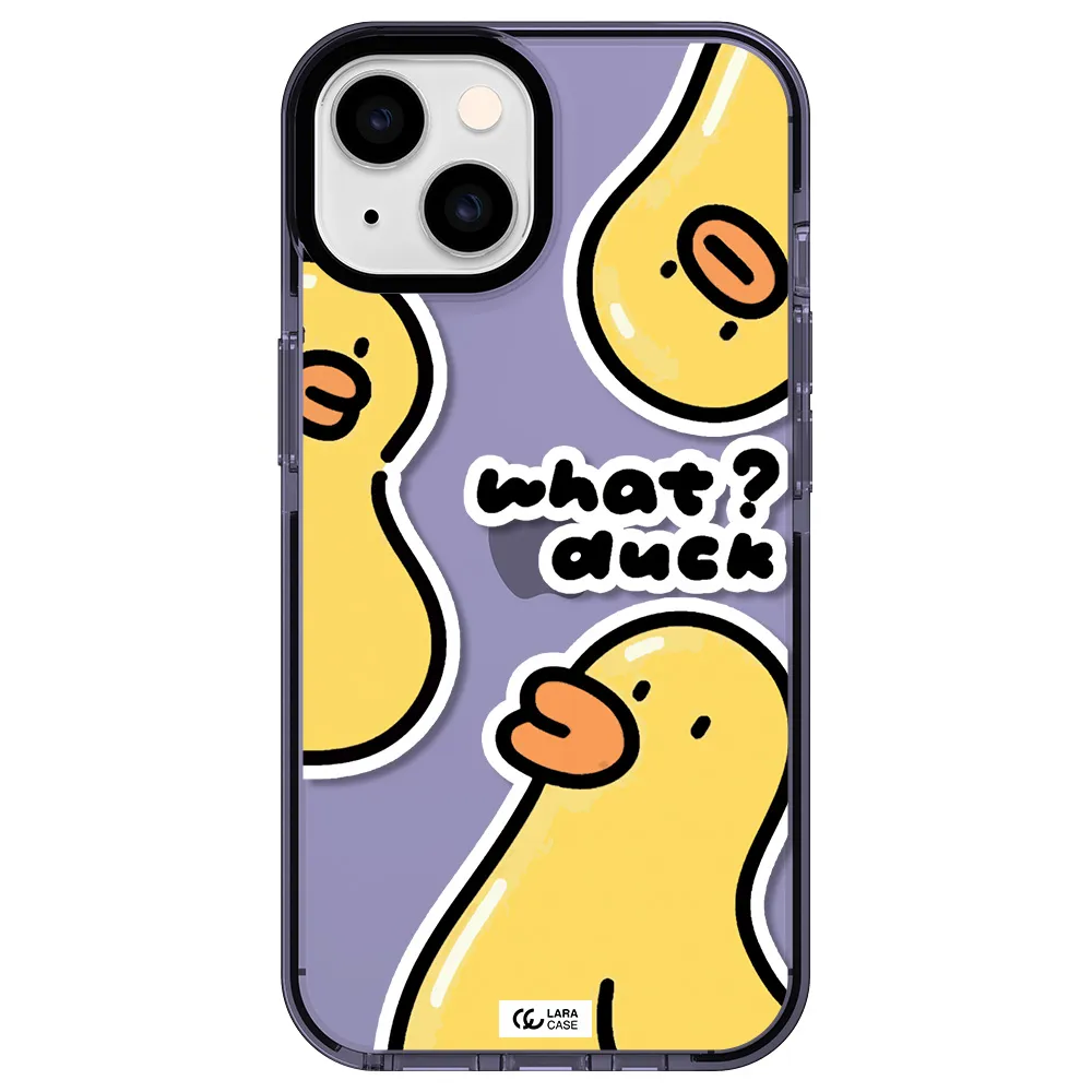 a group of yellow ducks Apple iPhone 14 impact Lilac Case