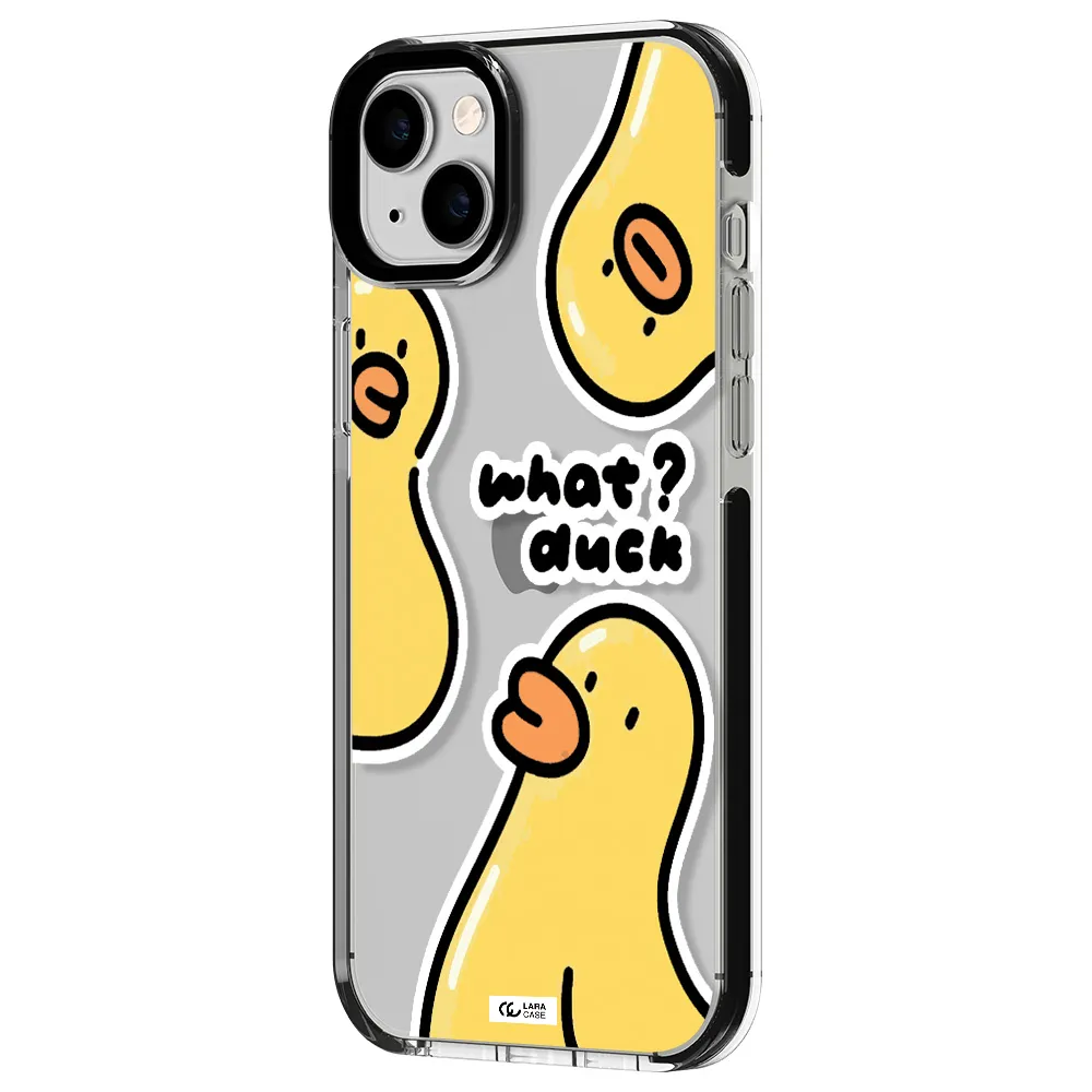 a group of yellow ducks Apple iPhone 14 plus impact black border Case