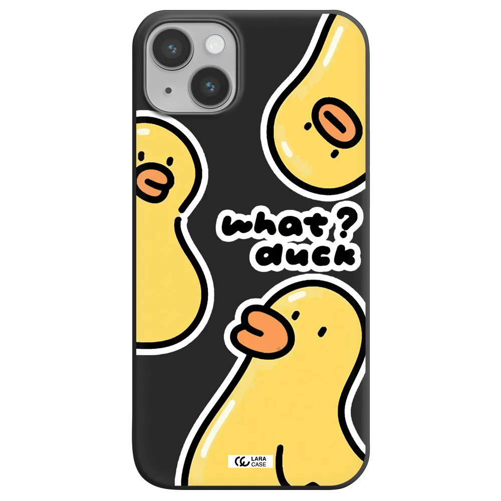 a group of yellow ducks Apple iPhone 14 plus Silicone black Case
