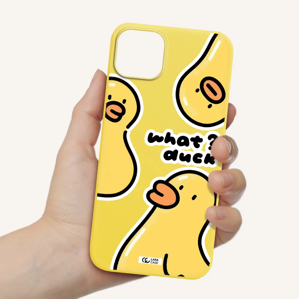 a group of yellow ducks Apple iPhone 14 plus Silicone canary yellow Case