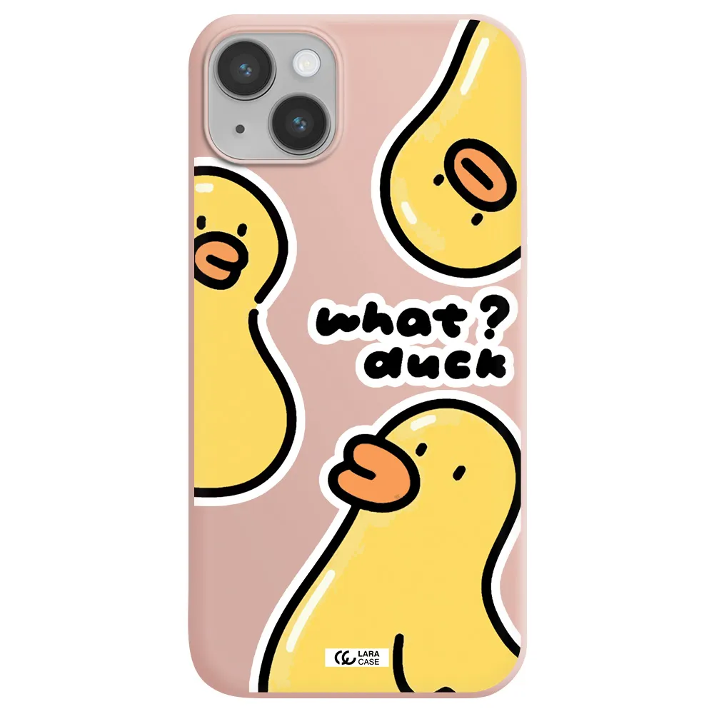 a group of yellow ducks Apple iPhone 14 plus Silicone pastel pink Case