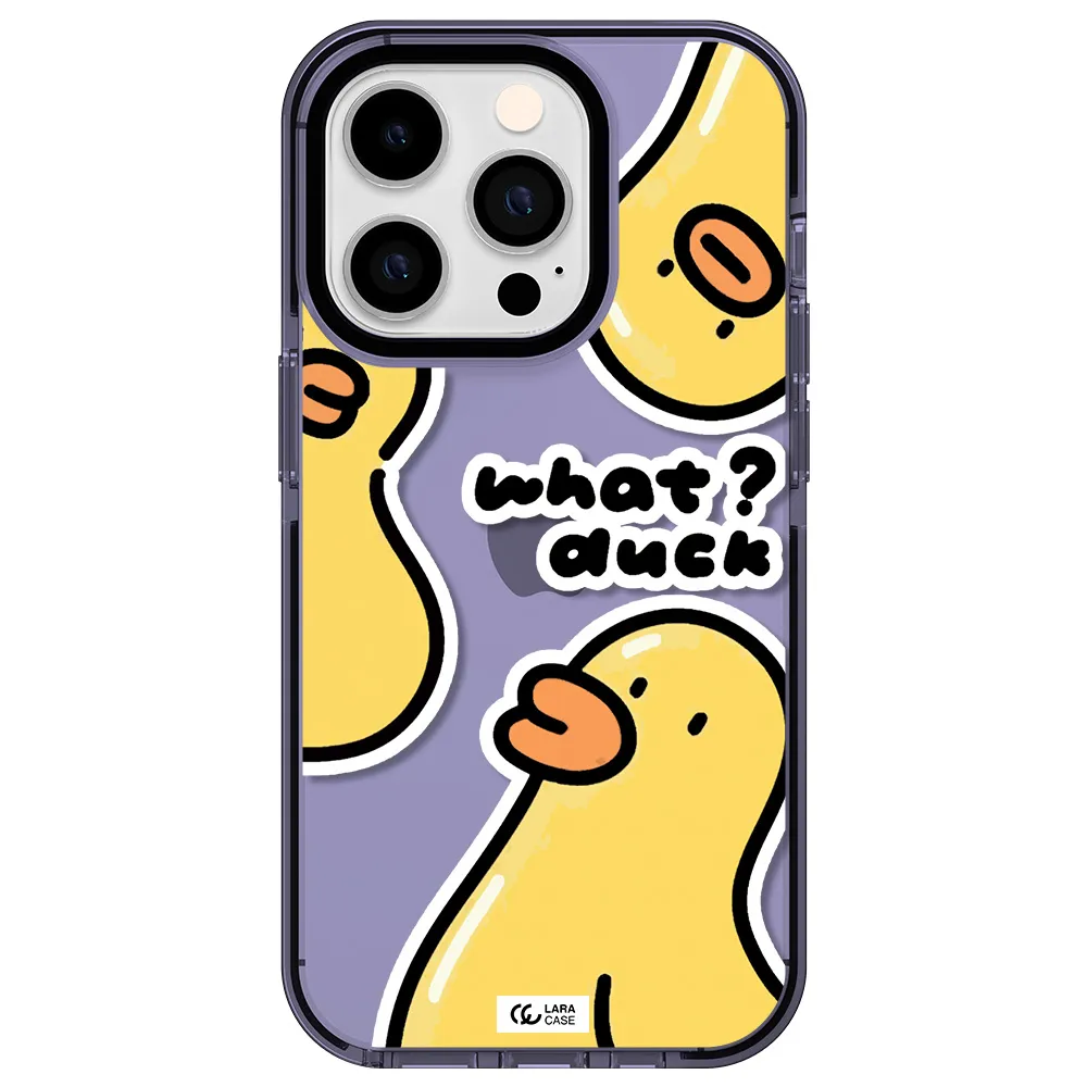 a group of yellow ducks Apple iPhone 14 pro impact Lilac Case