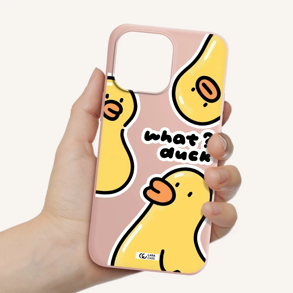 a group of yellow ducks Apple iPhone 14 pro max Silicone pastel pink Case