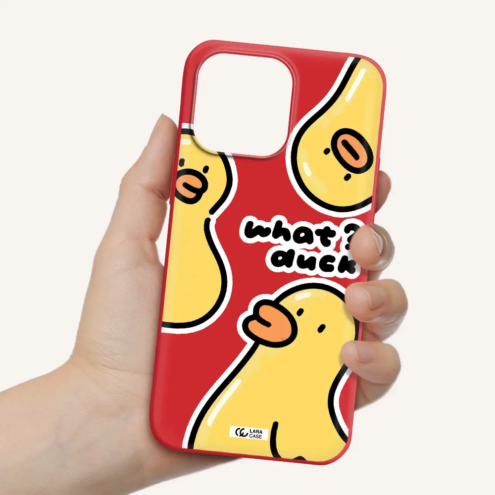 a group of yellow ducks Apple iPhone 14 pro Silicone Imperial Red Case