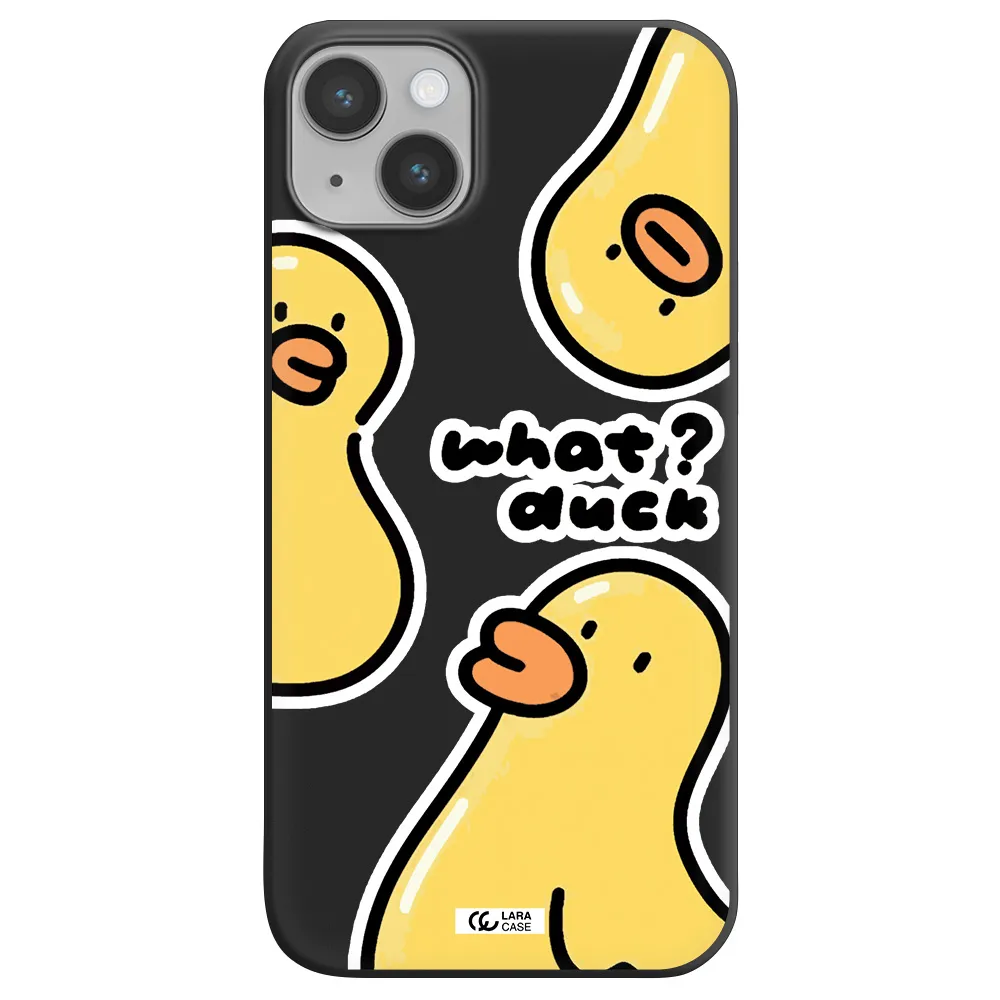 a group of yellow ducks Apple iPhone 14 Silicone black Case
