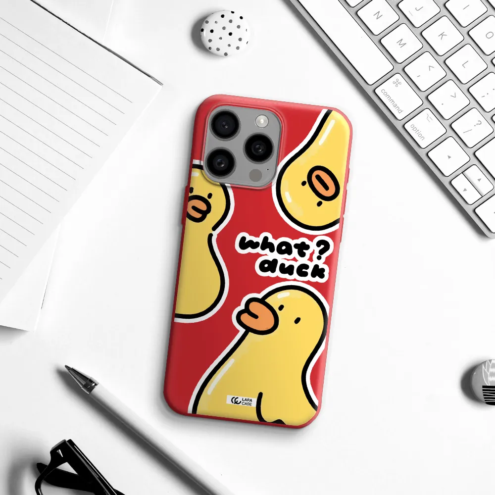 A Group Of Yellow Ducks Apple Iphone 15 Pro Max Silicone Imperial Red Case
