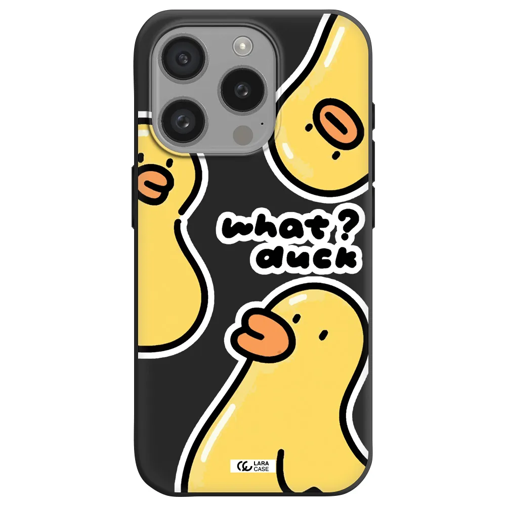 A Group Of Yellow Ducks Apple Iphone 15 Pro Silicone Black Case