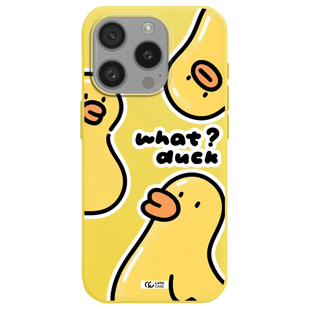 A Group Of Yellow Ducks Apple Iphone 15 Pro Silicone Canary Yellow Case