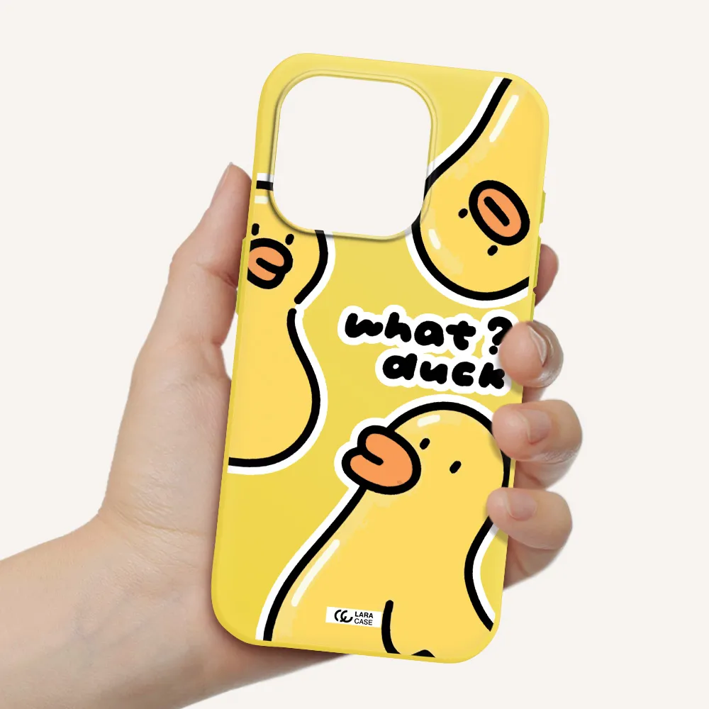 A Group Of Yellow Ducks Apple Iphone 15 Pro Silicone Canary Yellow Case