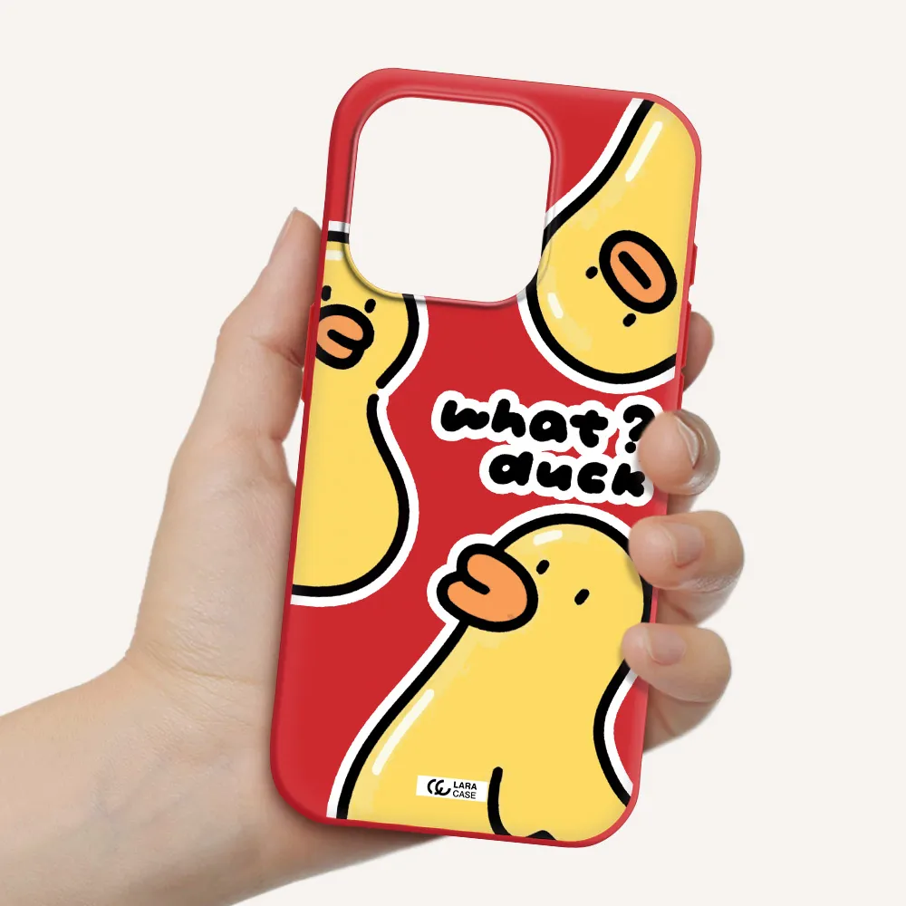 A Group Of Yellow Ducks Apple Iphone 15 Pro Silicone Imperial Red Case