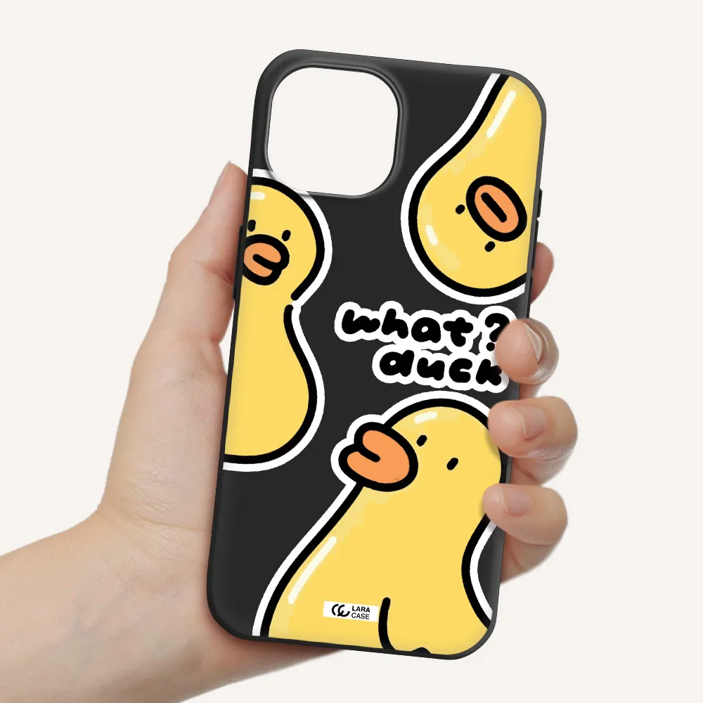 a group of yellow ducks Apple iPhone 15 Silicone black Case