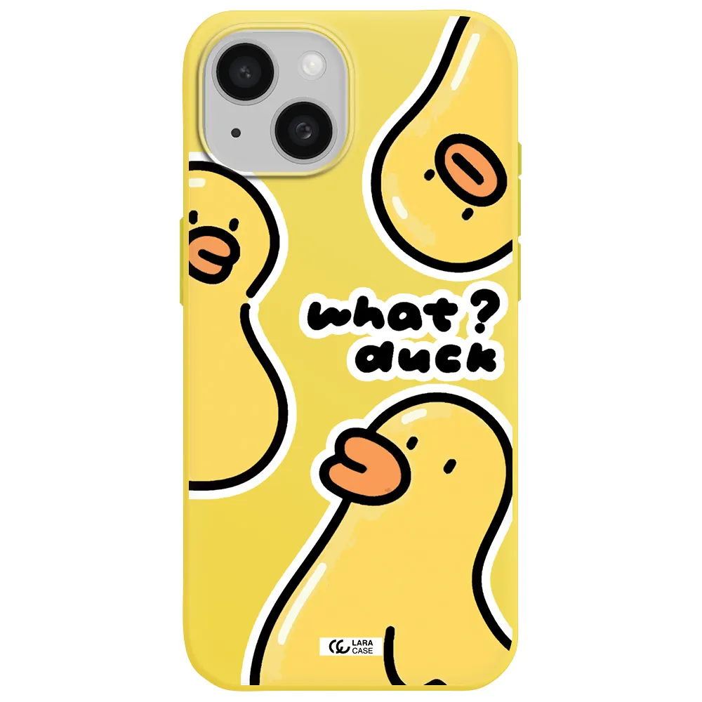 a group of yellow ducks Apple iPhone 15 Silicone canary yellow Case