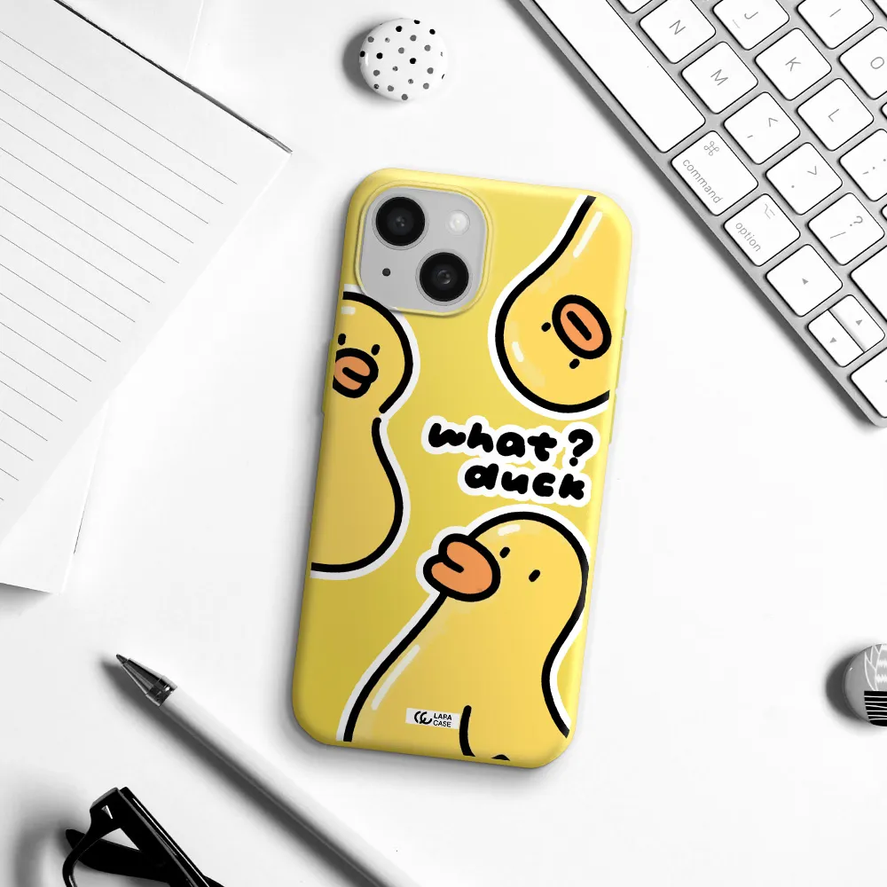 a group of yellow ducks Apple iPhone 15 Silicone canary yellow Case