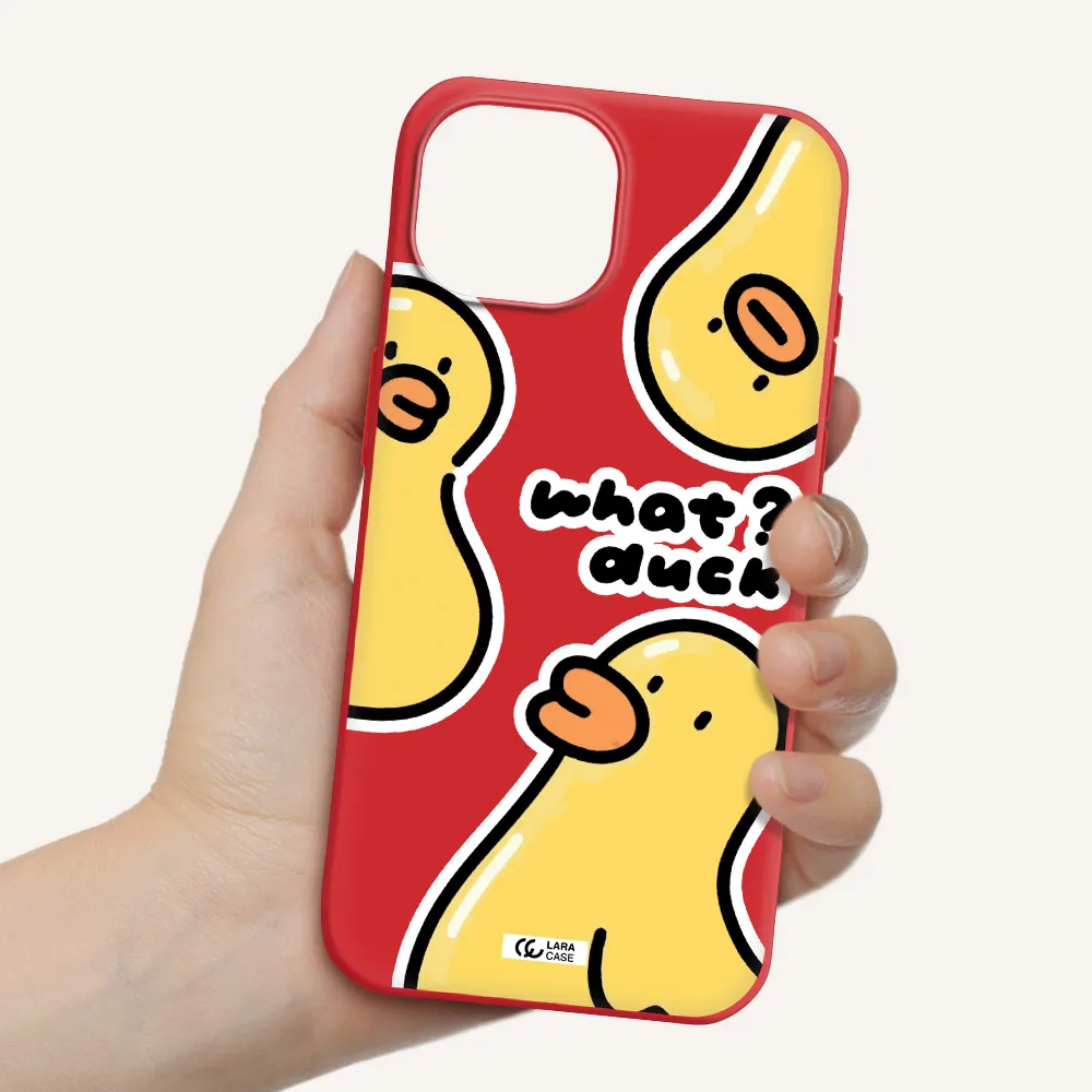 A Group Of Yellow Ducks Apple Iphone 15 Silicone Imperial Red Case