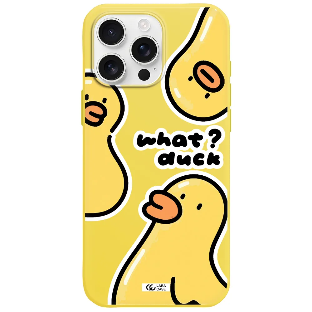 A Group Of Yellow Ducks Apple Iphone 16 Pro Max Silicone Canary Yellow Case