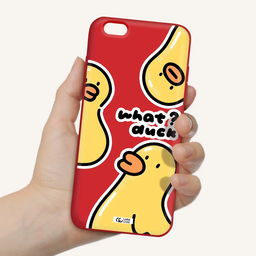 a group of yellow ducks Apple iPhone 6 plus Silicone Imperial Red Case