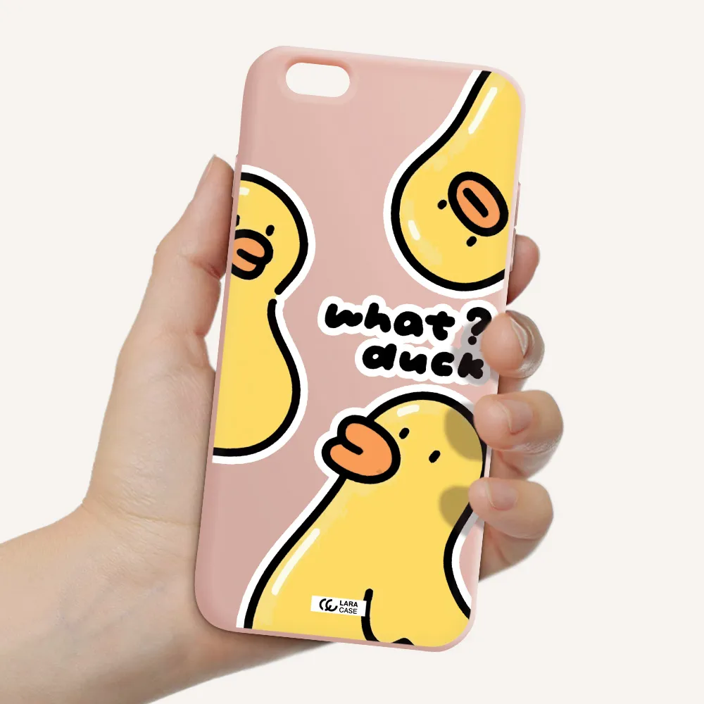 a group of yellow ducks Apple iPhone 6 plus Silicone pastel pink Case
