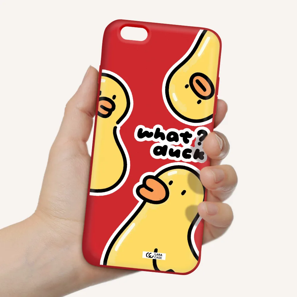 a group of yellow ducks Apple iPhone 6 s plus Silicone Imperial Red Case