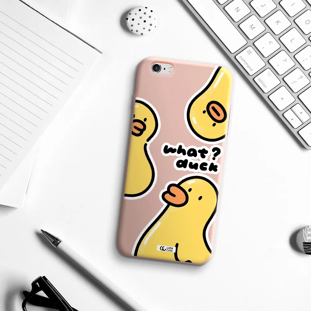 a group of yellow ducks Apple iPhone 6 s plus Silicone pastel pink Case