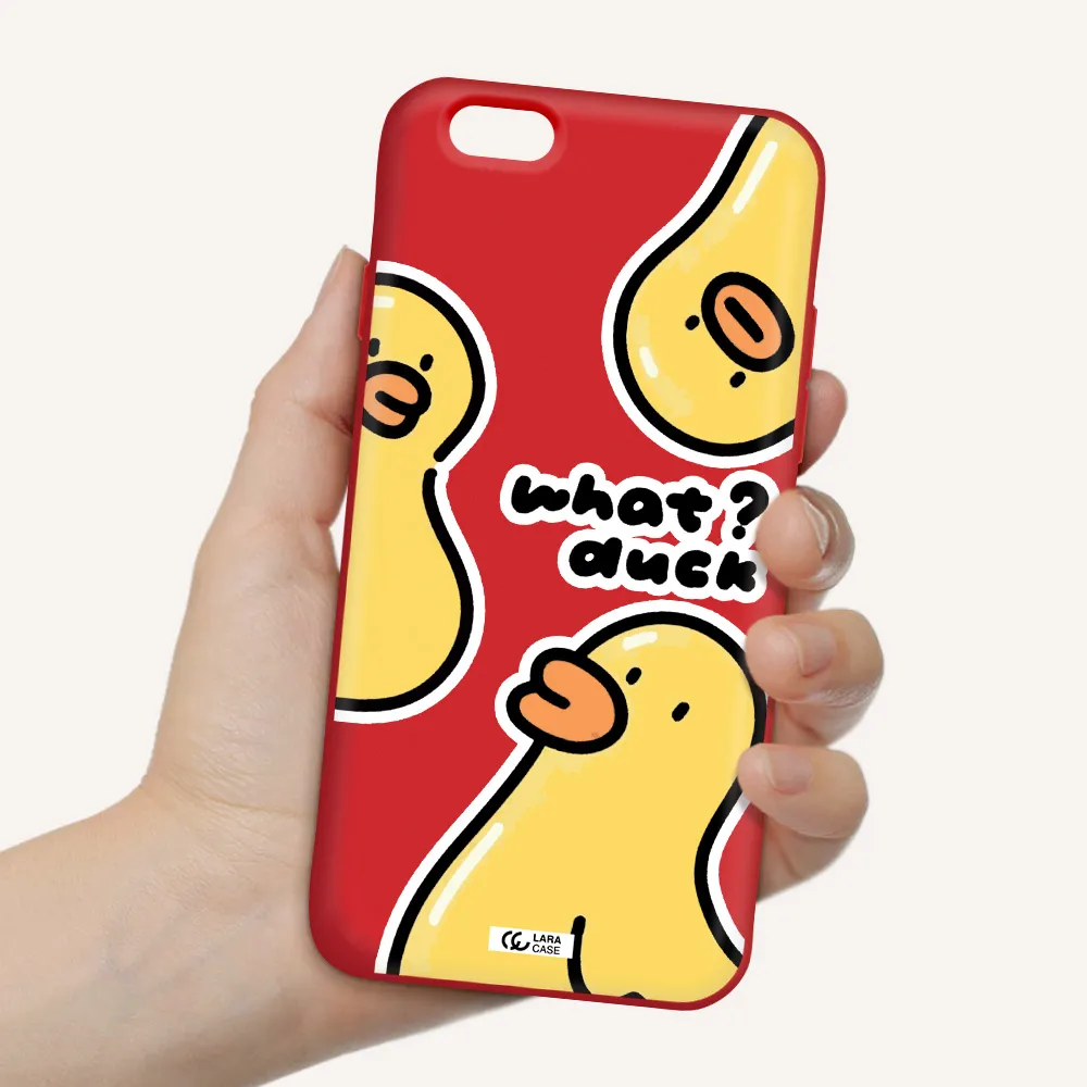 a group of yellow ducks Apple iPhone 6 Silicone Imperial Red Case