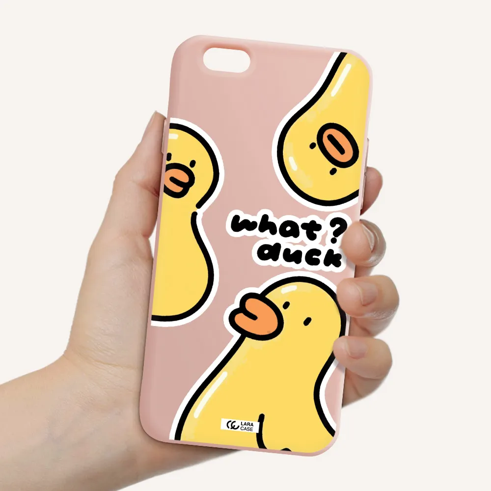 a group of yellow ducks Apple iPhone 6 Silicone pastel pink Case