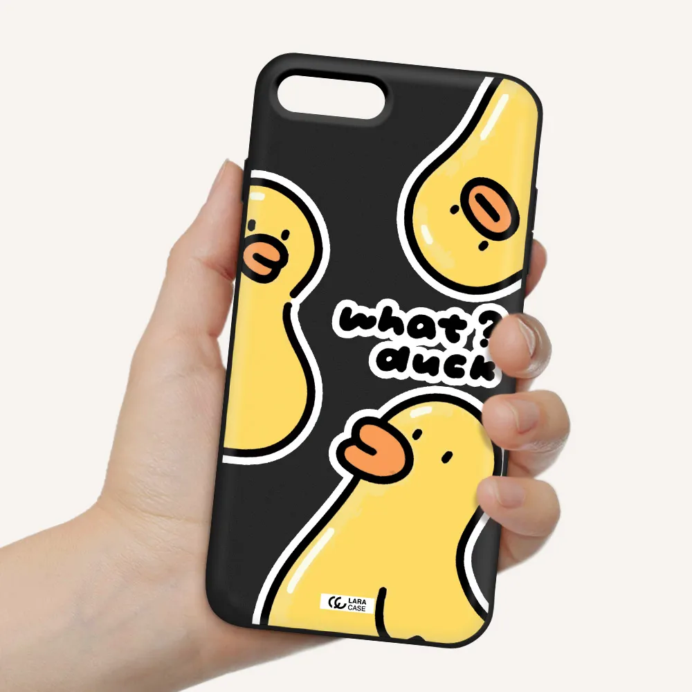 a group of yellow ducks Apple iPhone 7 plus Silicone black Case