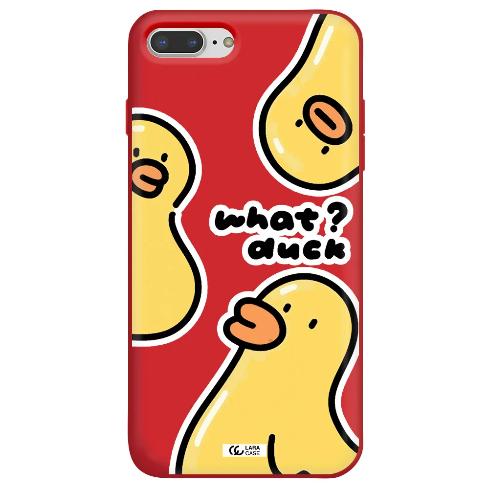a group of yellow ducks Apple iPhone 7 plus Silicone Imperial Red Case
