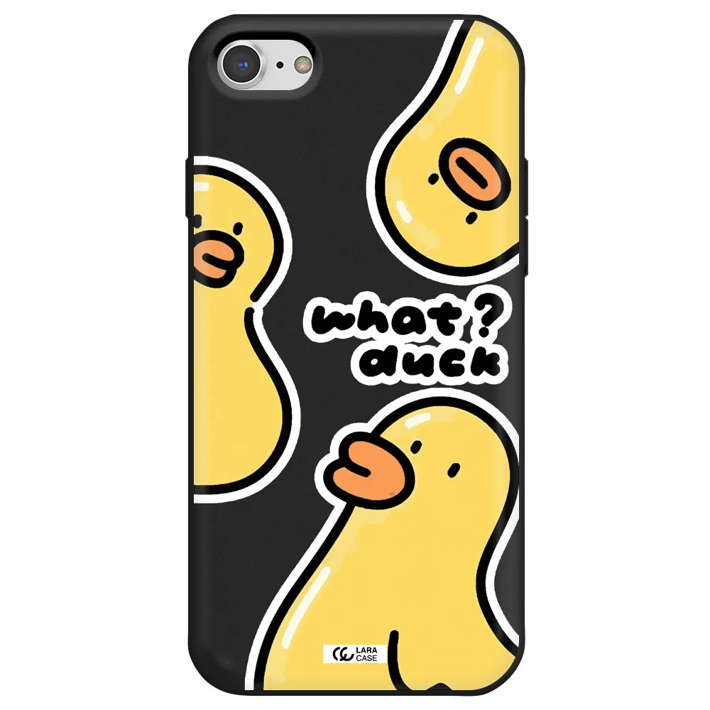 a group of yellow ducks Apple iPhone 7 Silicone black Case
