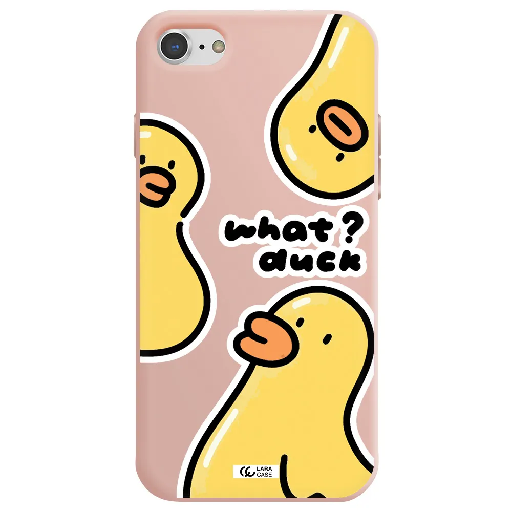 a group of yellow ducks Apple iPhone 7 Silicone pastel pink Case