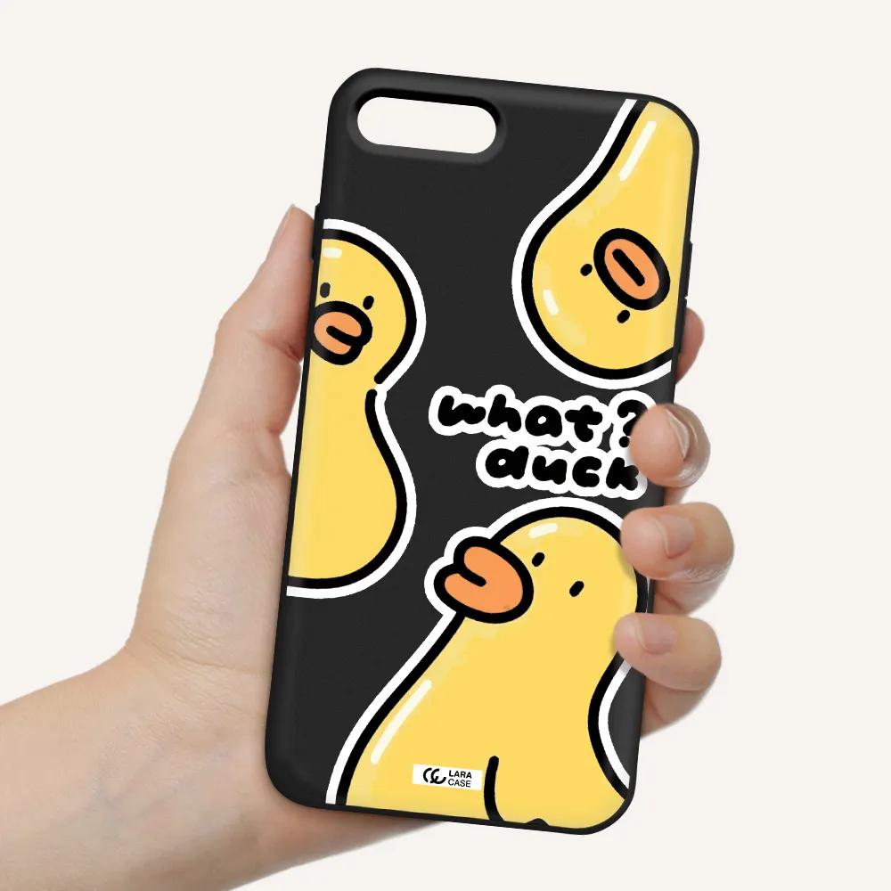 a group of yellow ducks Apple iPhone 8 plus Silicone black Case