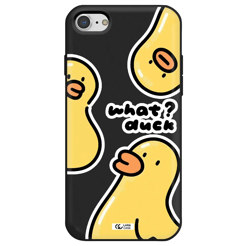 a group of yellow ducks Apple iPhone 8 Silicone black Case