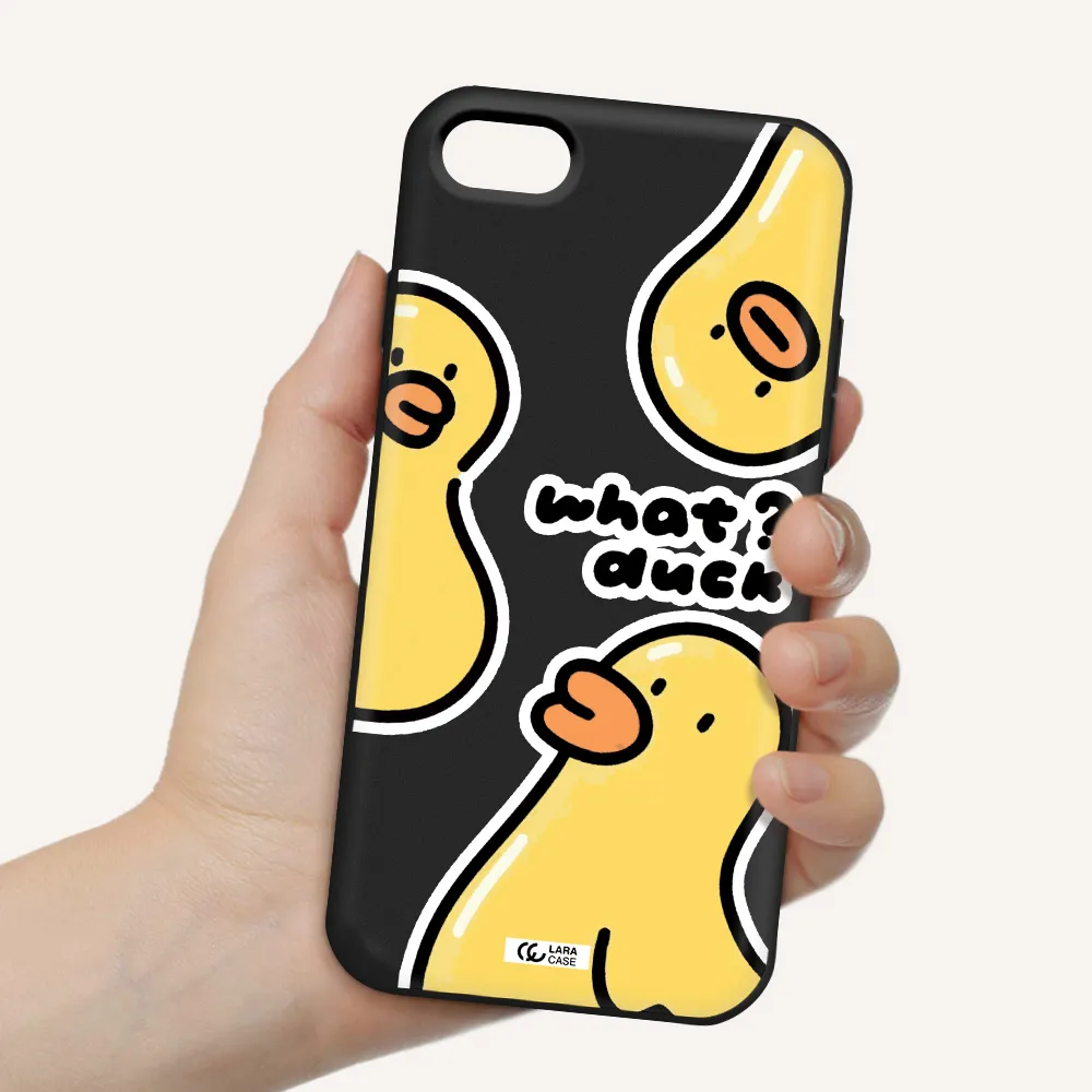 a group of yellow ducks Apple iPhone 8 Silicone black Case