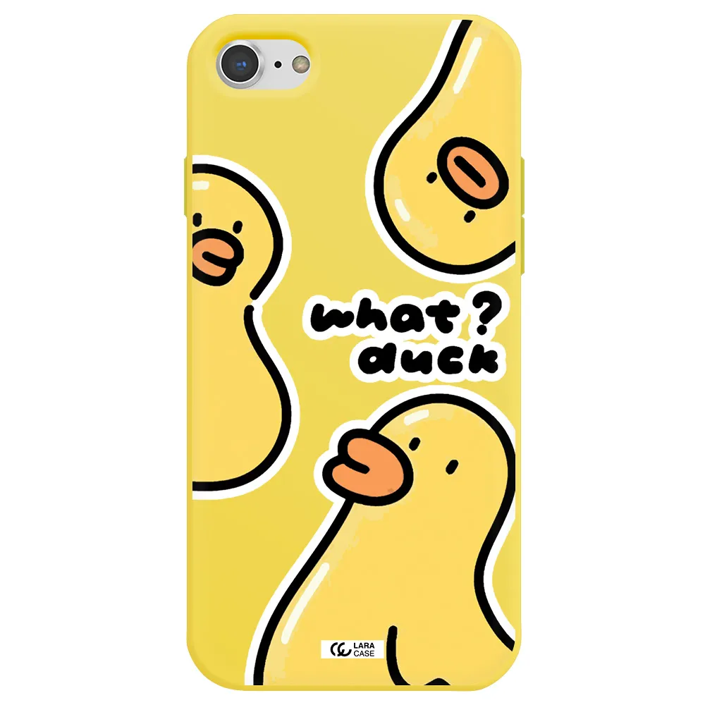 a group of yellow ducks Apple iPhone 8 Silicone canary yellow Case