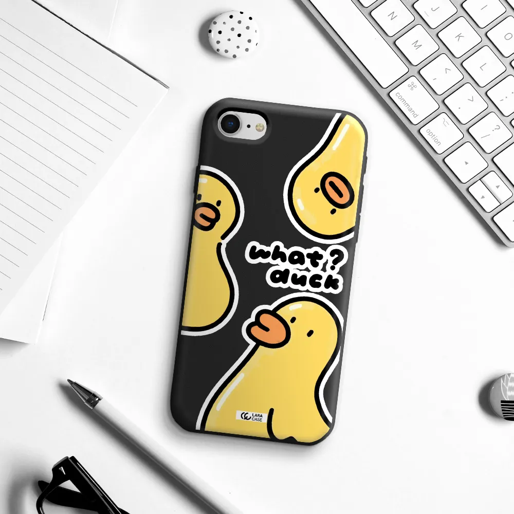 a group of yellow ducks Apple iPhone se 2020 Silicone black Case