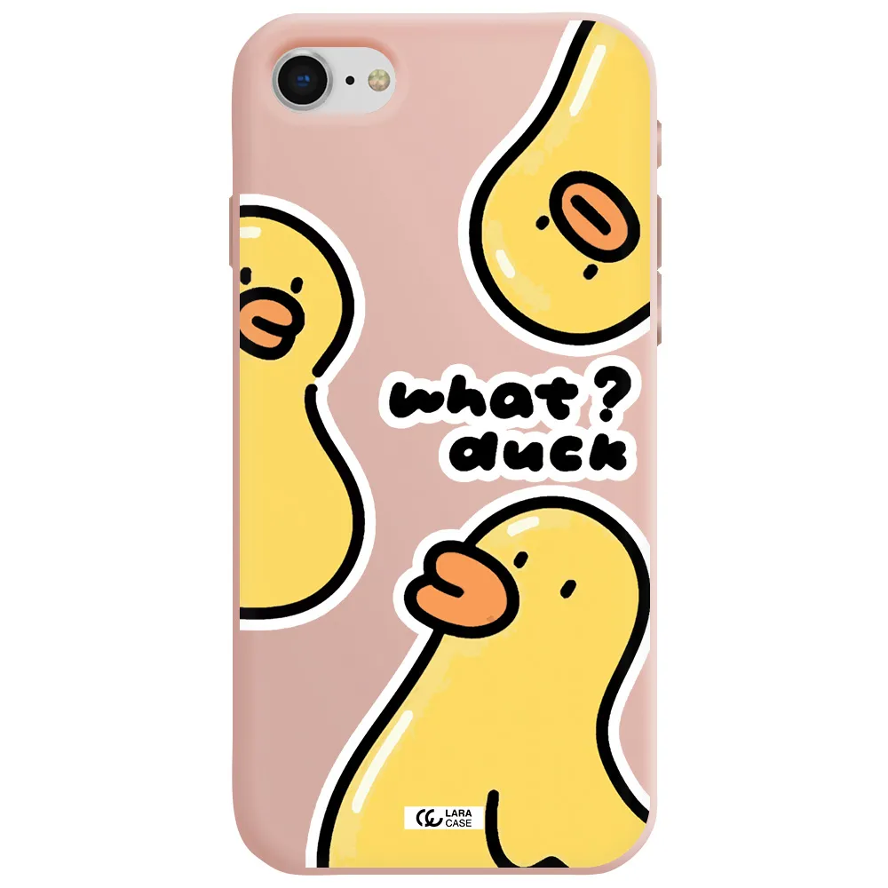 a group of yellow ducks Apple iPhone se 2020 Silicone pastel pink Case