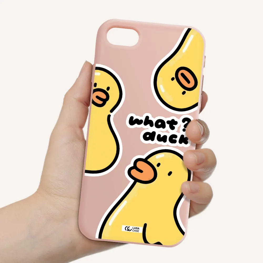 a group of yellow ducks Apple iPhone se 2020 Silicone pastel pink Case