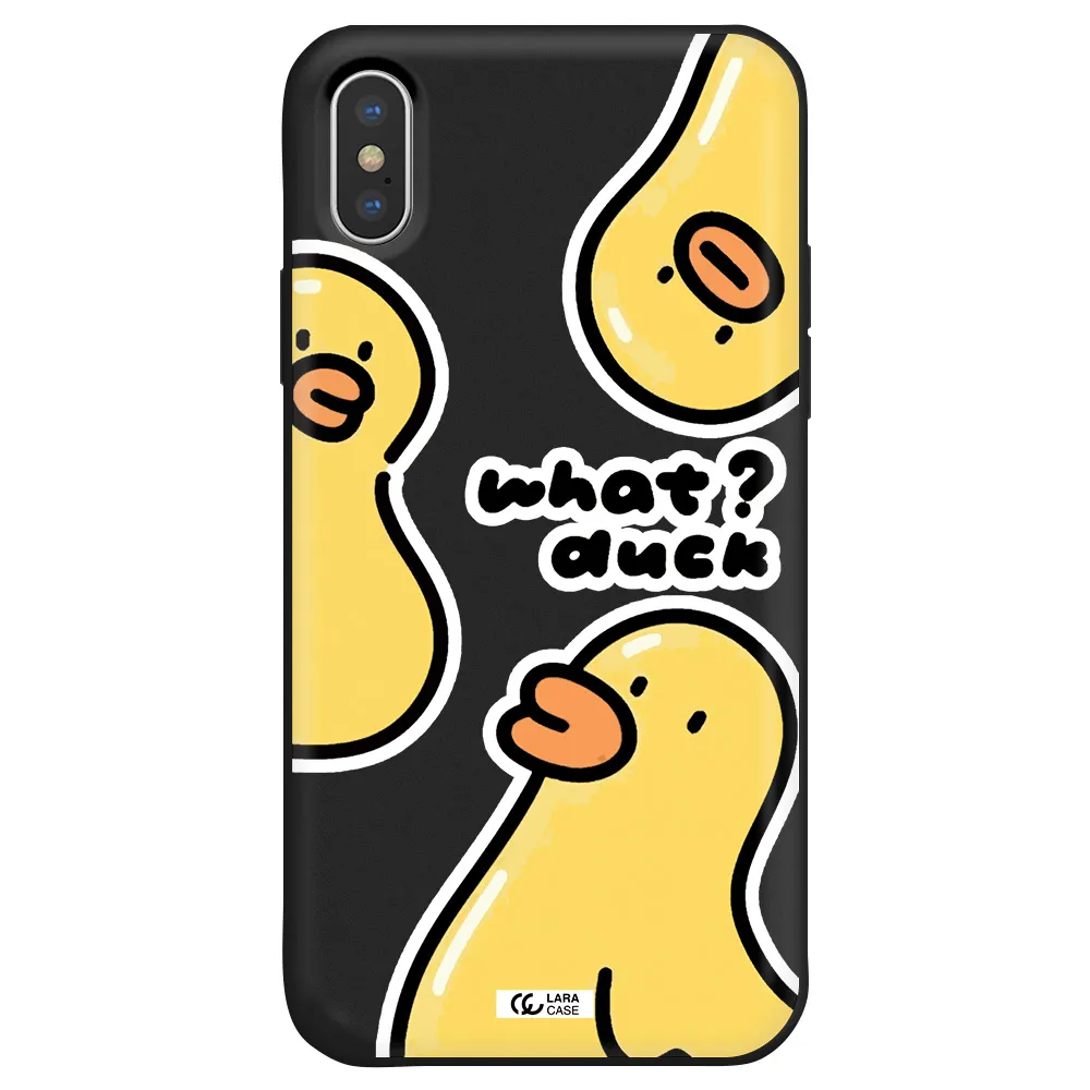 a group of yellow ducks Apple iPhone X Silicone black Case