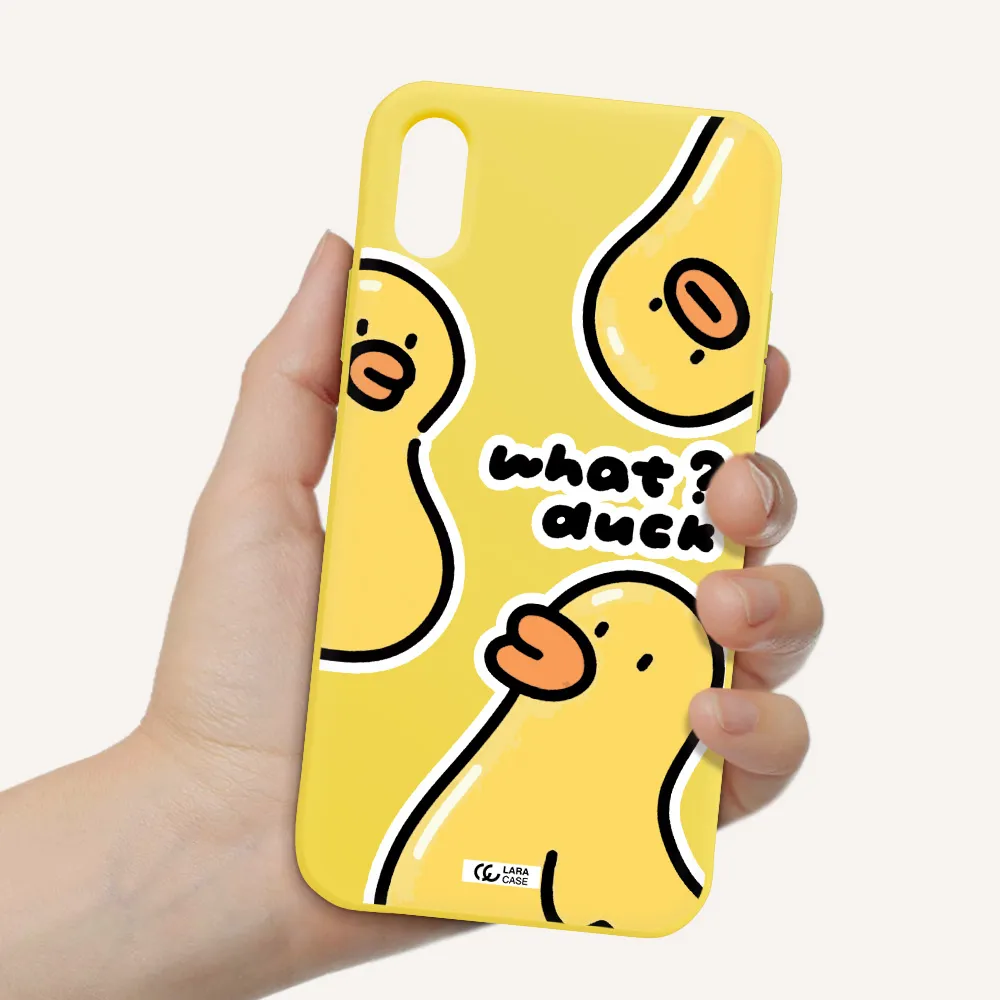 a group of yellow ducks Apple iPhone X Silicone canary yellow Case
