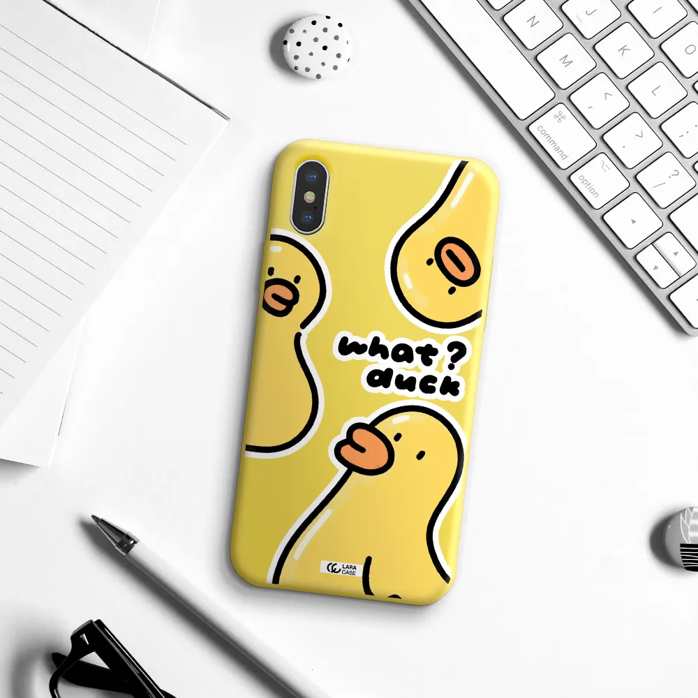 a group of yellow ducks Apple iPhone X Silicone canary yellow Case